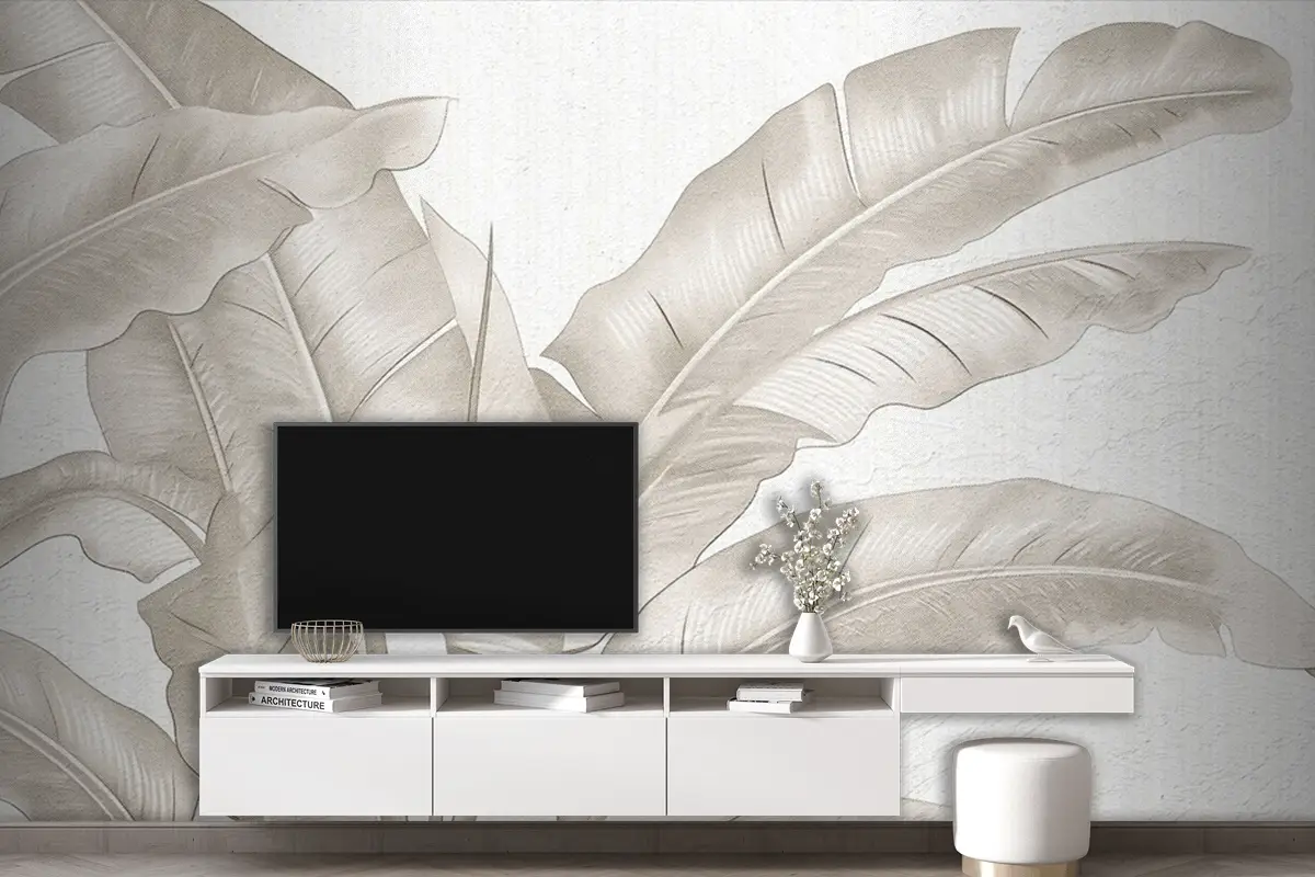 Sakinleştirici Muz Yaprağı Vintage Duvar Kağıdı