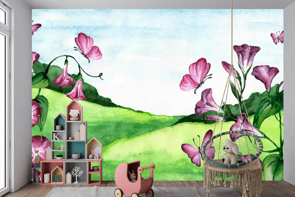 Bahar Manzarası Çocuk Odası Duvar Kağıdı