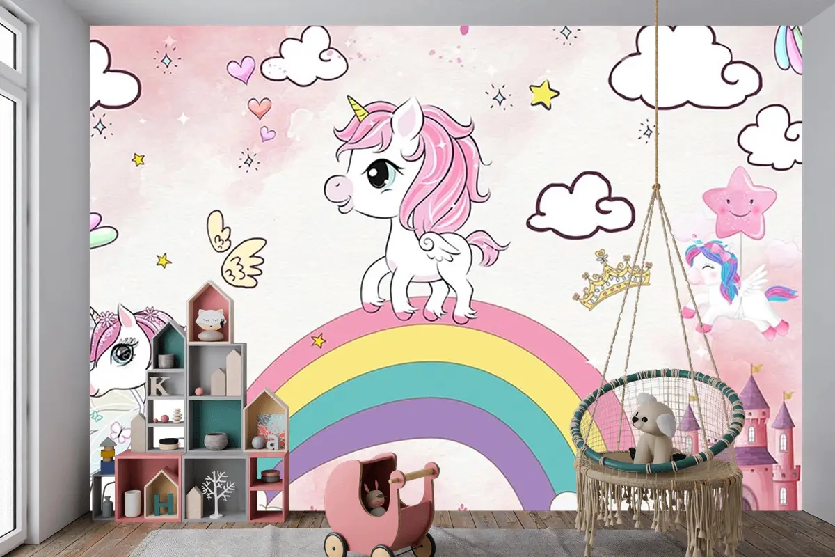 Unicorn Çocuk Odası Duvar Kağıdı