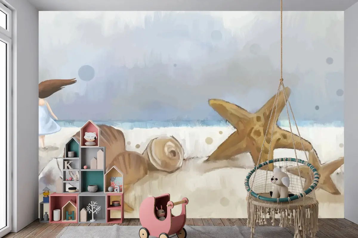 Tatil Suluboya Arka Plan Çocuk Odası Duvar Kağıdı 