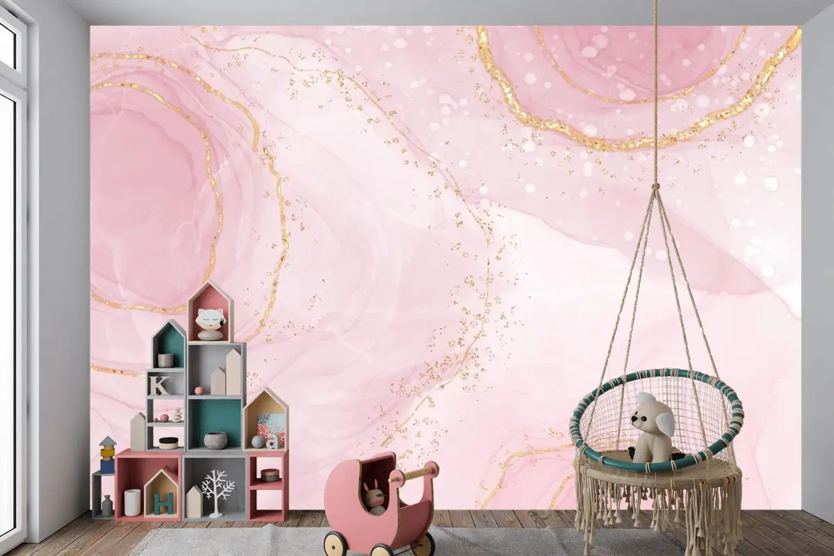 Suluboya Alkol Mürekkep Arka Plan Çocuk Odası Duvar Kağıdı