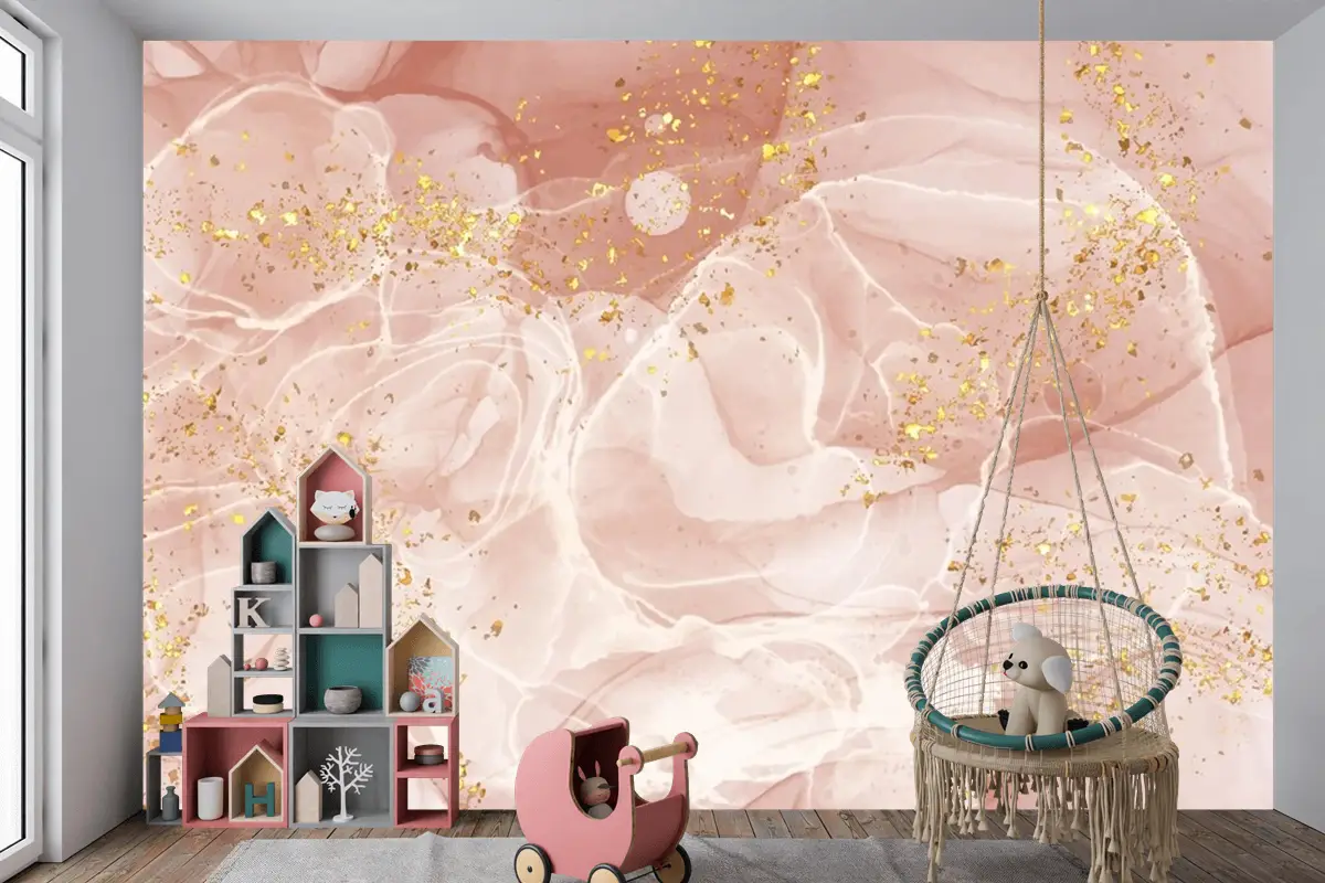 Suluboya Alkol Mürekkep Arka Plan Çocuk Odası Duvar Kağıdı 