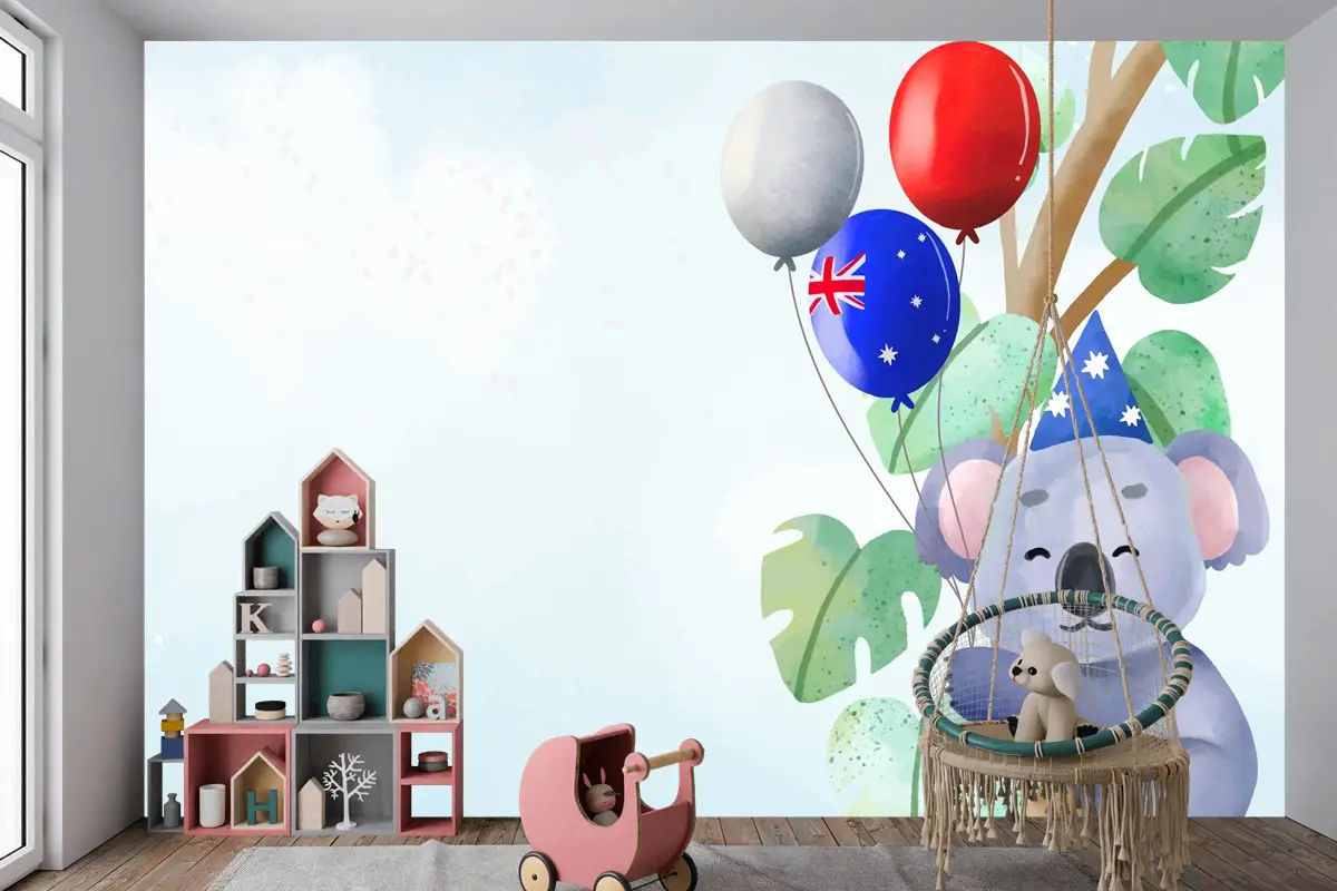 Avustralya Ulusal Günü Çocuk Odası Duvar Kağıdı  Için Suluboya Arka Plan