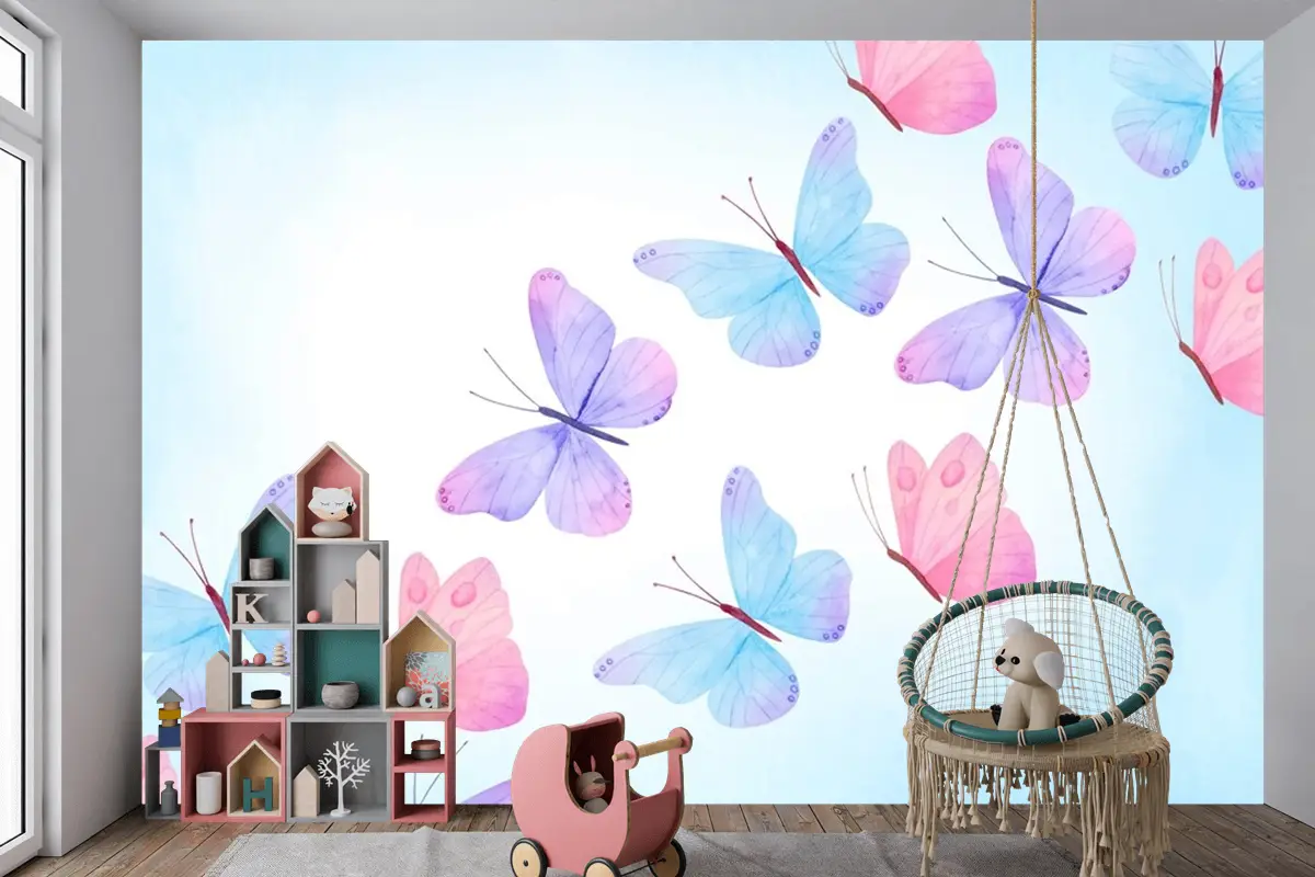 Suluboya Yağlıboya Arka Plan Çocuk Odası Duvar Kağıdı Duvar