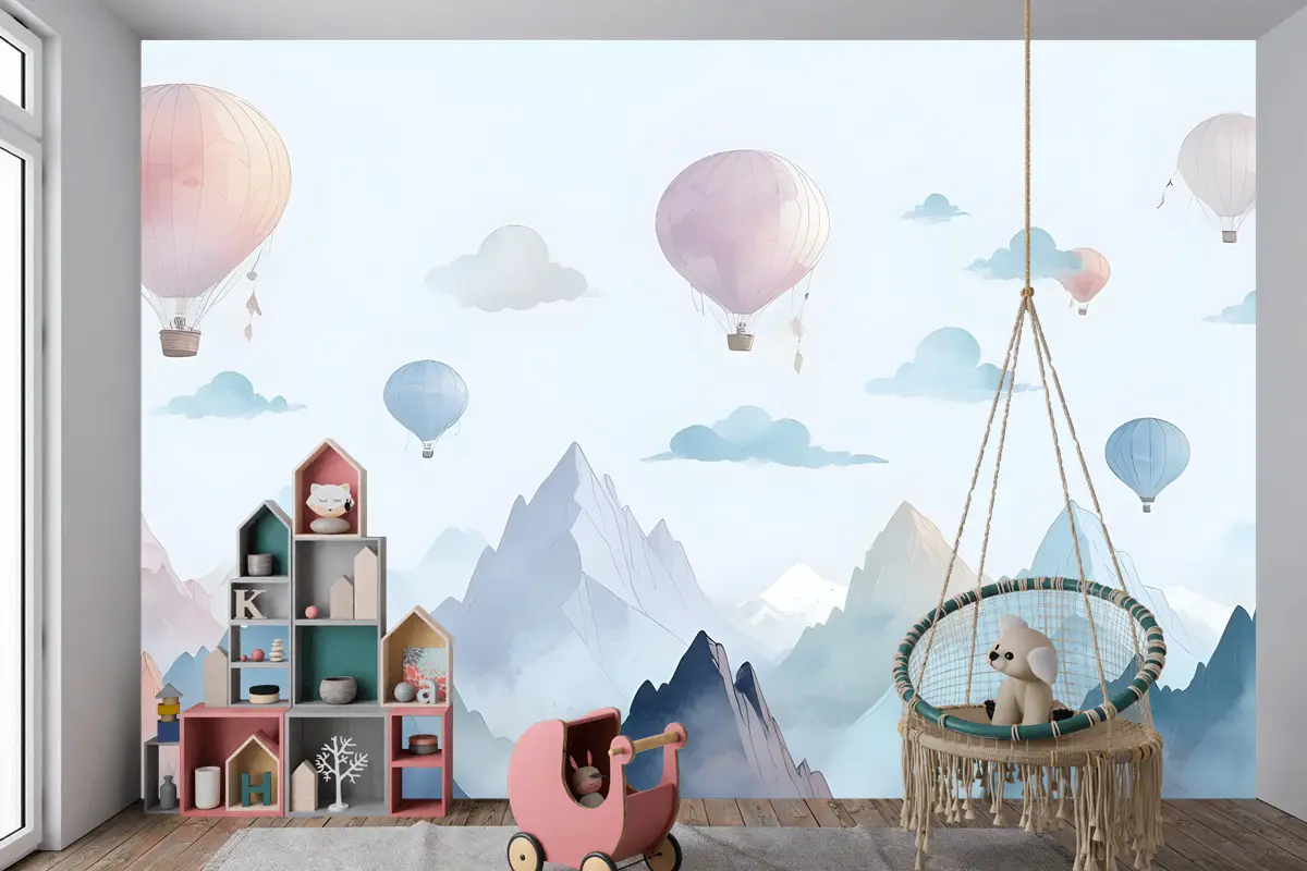 Suluboya Tarzı Çocuk Manzara Çocuk Odası Duvar Kağıdı 