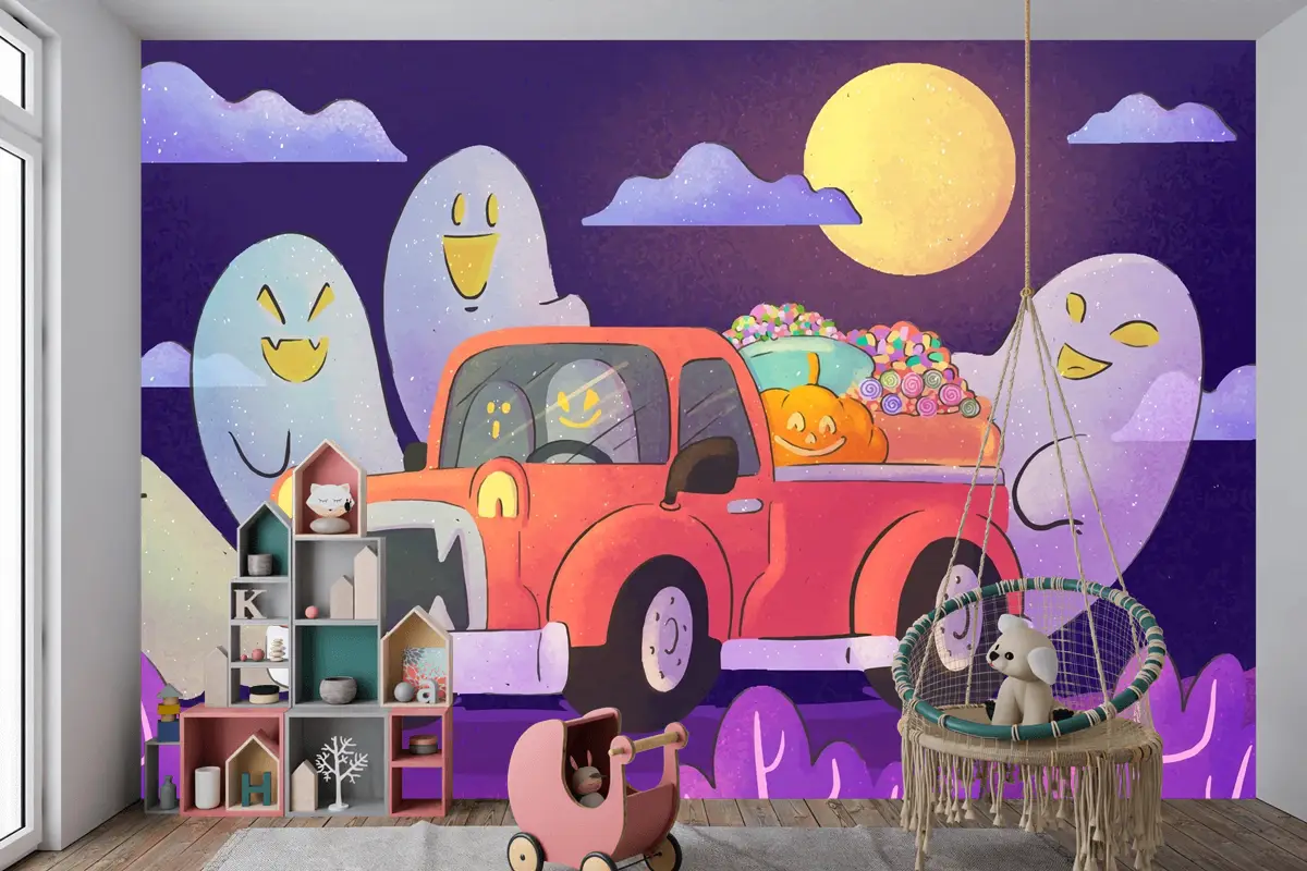 Suluboya Gövde Veya Tedavi Çocuk Odası Duvar Kağıdı 