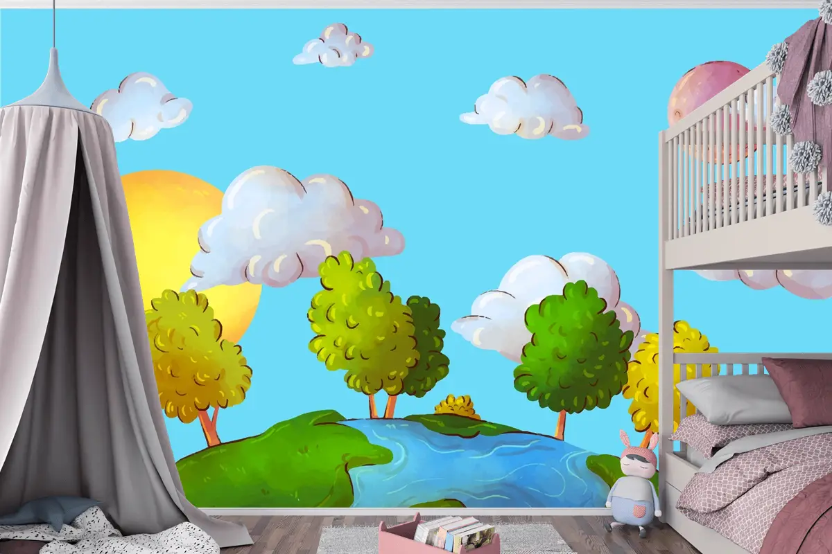 Uluslararası Orman Günü Kutlaması Çocuk Odası Duvar Kağıdı  Için Suluboya Arka Plan