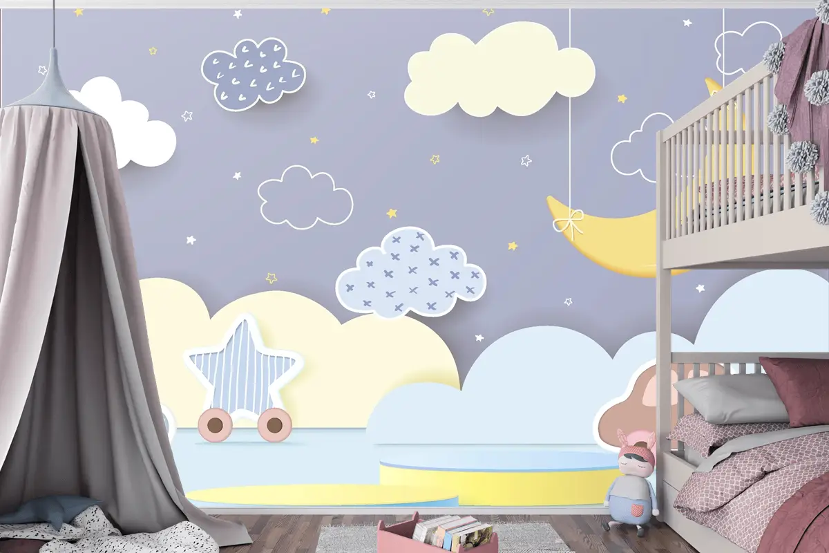 Çocuklar Renkli Podyum Ürün Teşhir Çocuk Odası Duvar Kağıdı Duvar