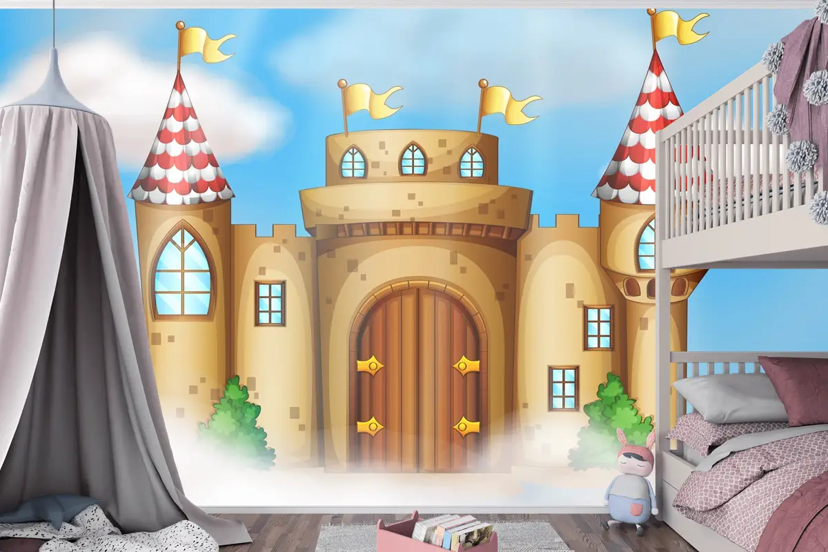 Gökyüzünde Bir Masal Kalesi Çocuk Odası Duvar Kağıdı Duvar Resimleri
