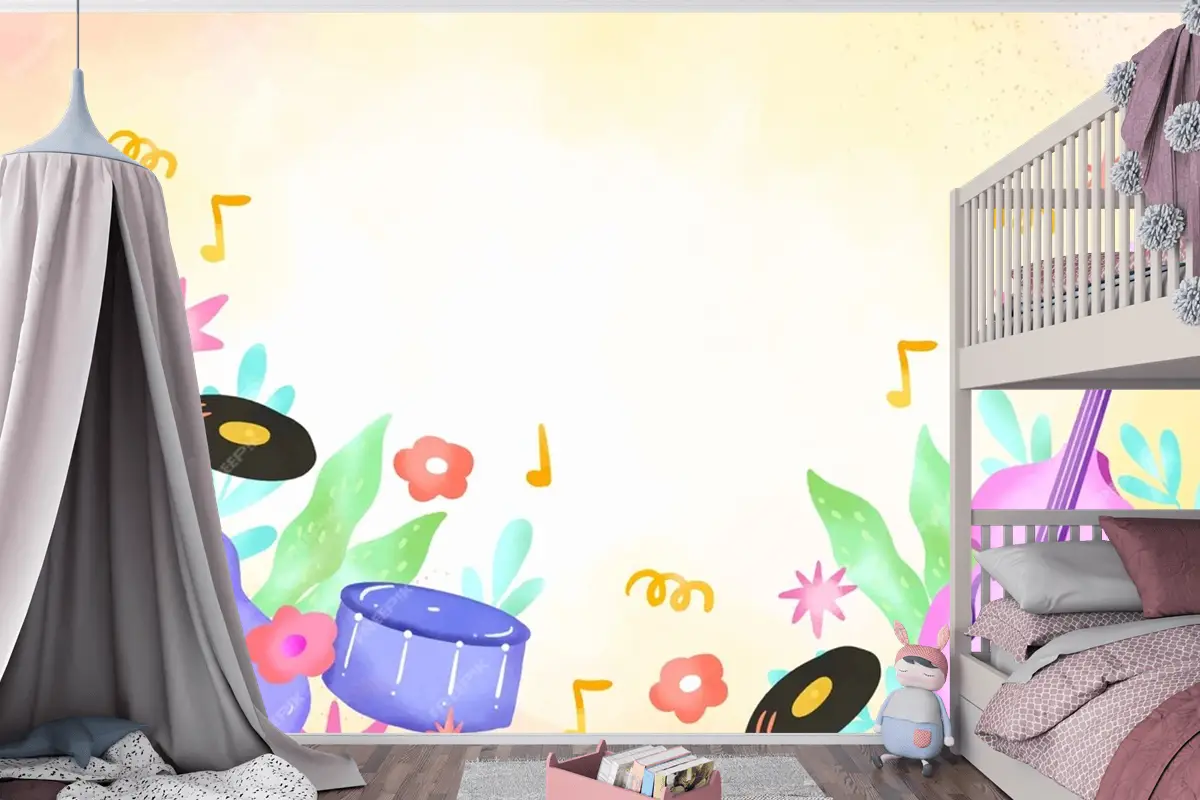 Dünya Müzik Günü Kutlaması Çocuk Odası Duvar Kağıdı Arka Planı