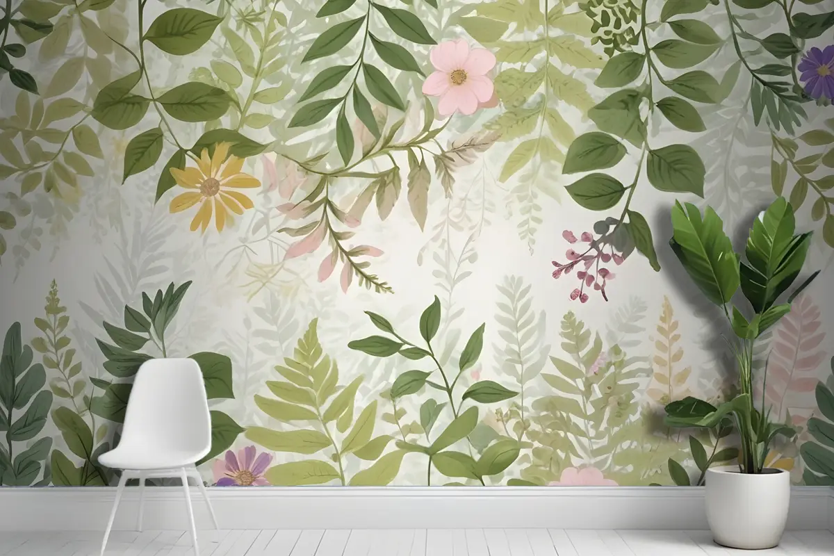 Parlak Çiçek Bahçesi Manzara Antre  Hol  Koridor Duvar Kağıdı