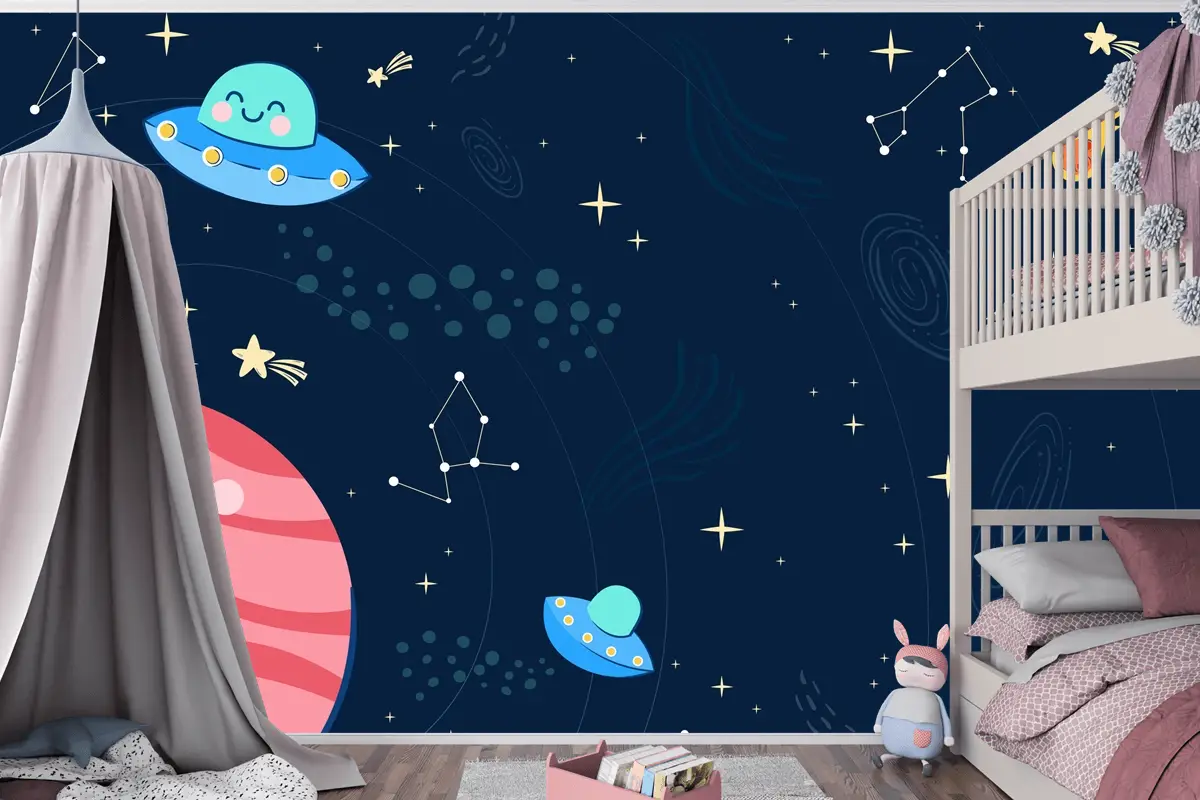 Çocuk Uzay Boys Çocuk Odası Duvar Kağıdı