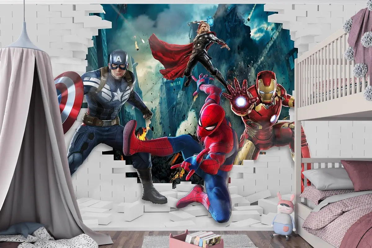 Çocuk Odası Duvar Kağıdı Süper Kahramanlar