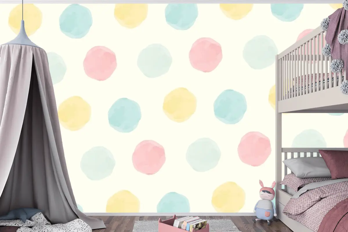 Renkli Geometrik Dikişsiz Desen Arka Plan Tasarımı Çocuk Odası Duvar Kağıdı Duvar