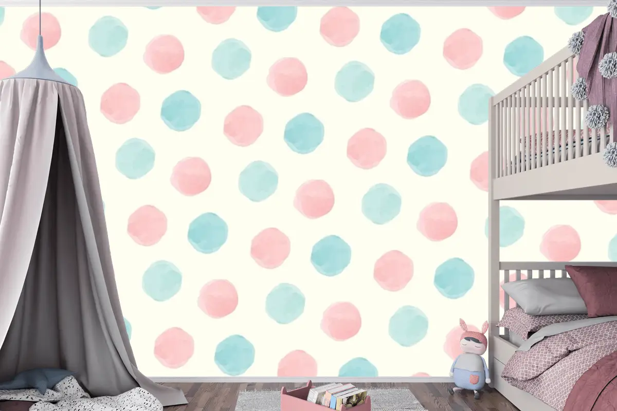 Renkli Geometrik Dikişsiz Desen Çocuk Odası Duvar Kağıdı