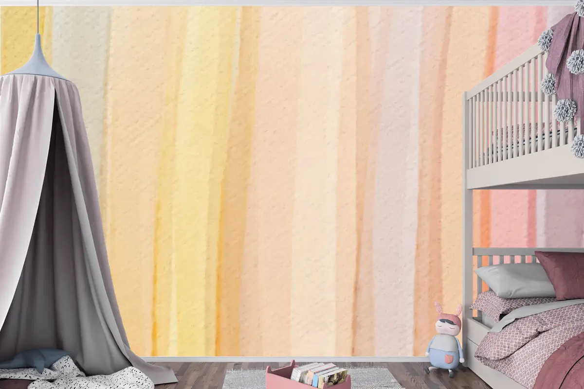 Renkli Suluboya Arka Plan Tasarımı Çocuk Odası Duvar Kağıdı 