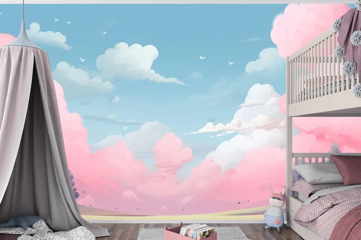 Çocuk Odası Duvar Kağıdı Duvarı İçin Seçilen Dijital Sanat