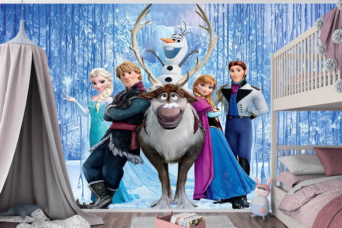 Elsa Ve Arkadaşları Çocuk Odası Duvar Kağıdı