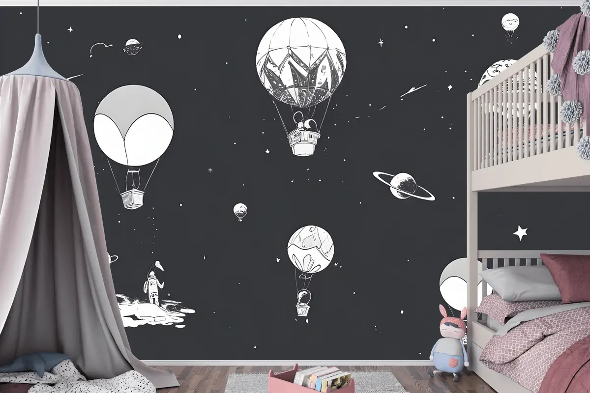 Çocuklar Için Astronot Çocuk Odası Duvar Kağıdı 