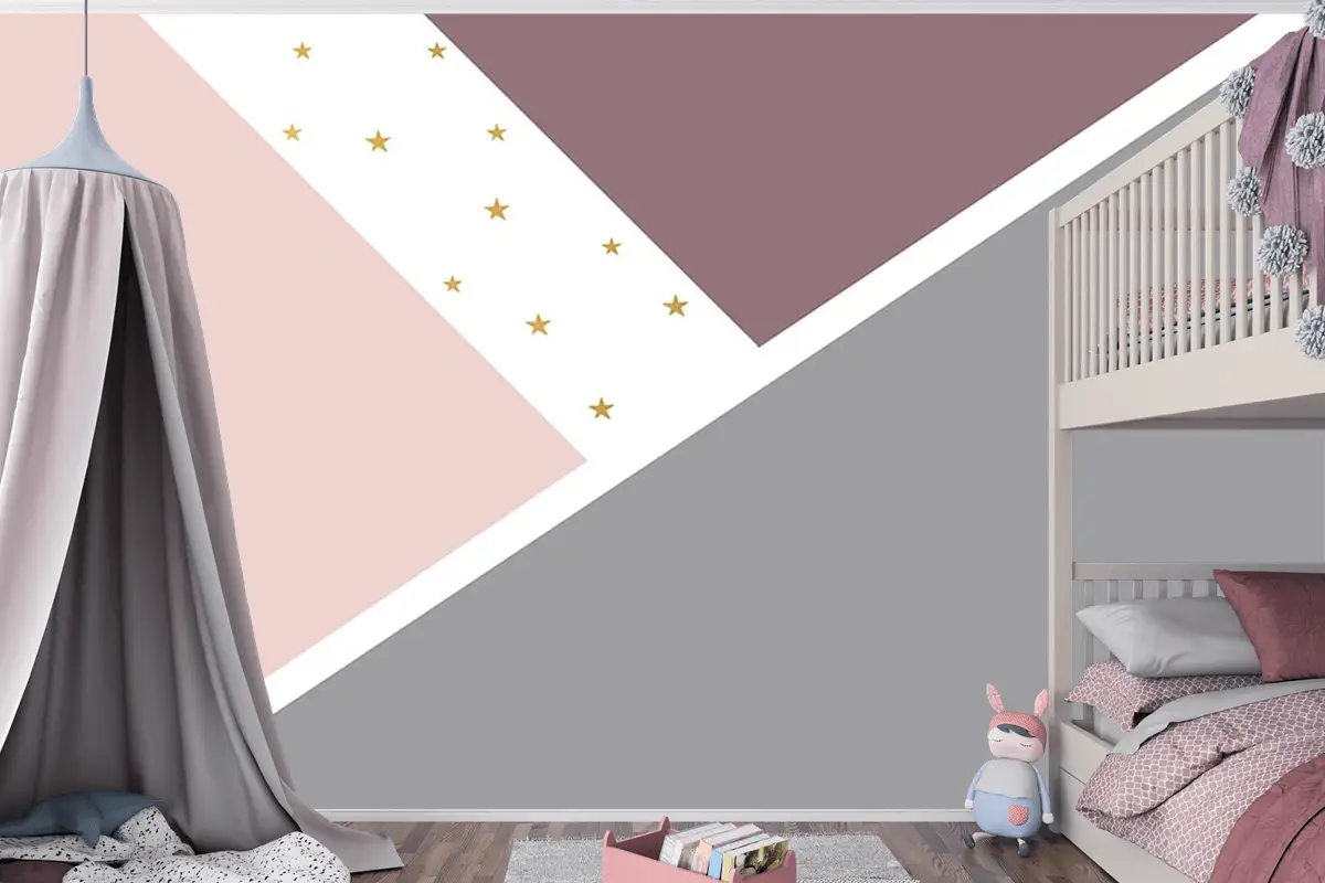 Geometrik Desen Çocuk Odası Duvar Kağıdı