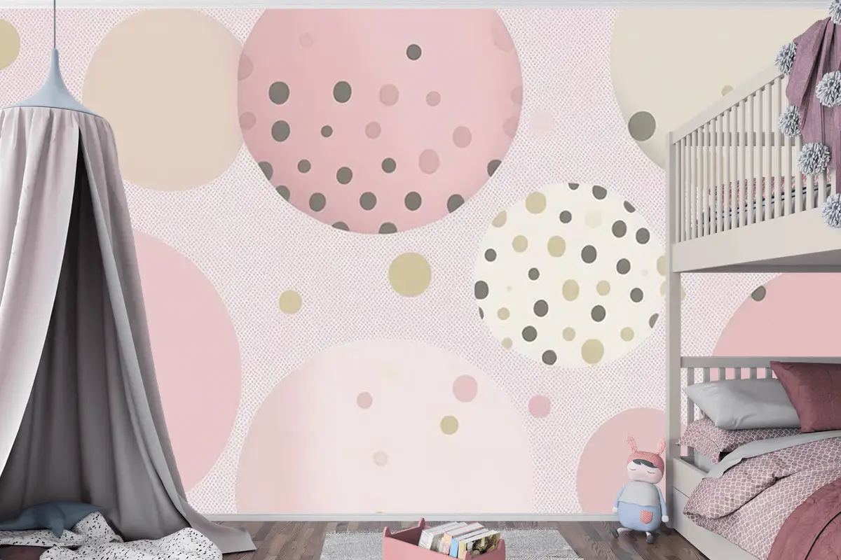 Geometrik Desenler Soft Renkler Çocuk Odası Duvar Kağıdı