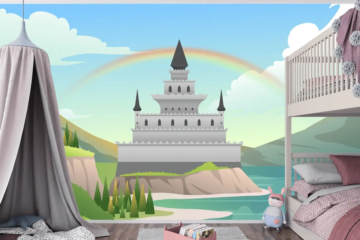 Degrade Peri Masalı Arka Plan Çocuk Odası Duvar Kağıdı Duvar Resimleri
