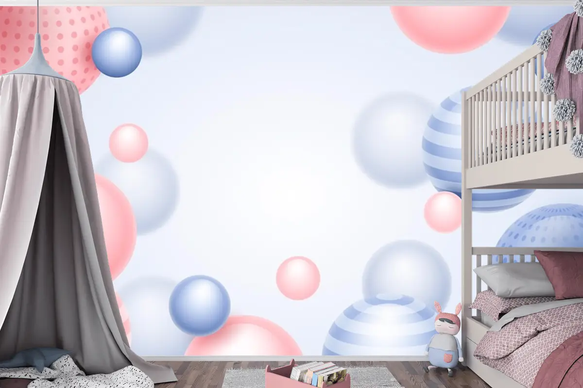 Degrade Küreler Arka Plan Çocuk Odası Duvar Kağıdı 