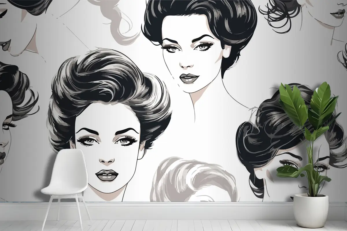 Güzel Şık Başlı Zarif Kadın Kuaför Duvar Kağıdı