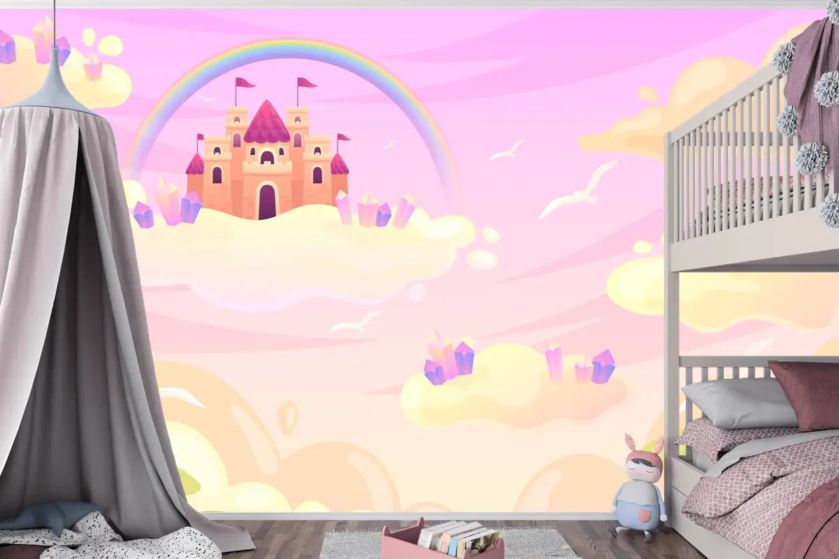 Elle Çizilmiş Peri Masalı Arka Plan Çocuk Odası Duvar Kağıdı