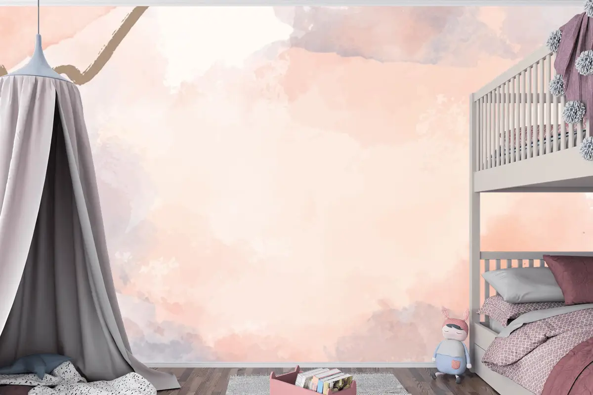 Suluboya Çocuk Odası Duvar Kağıdı Duvarında El Boyalı Soyut Arka Plan