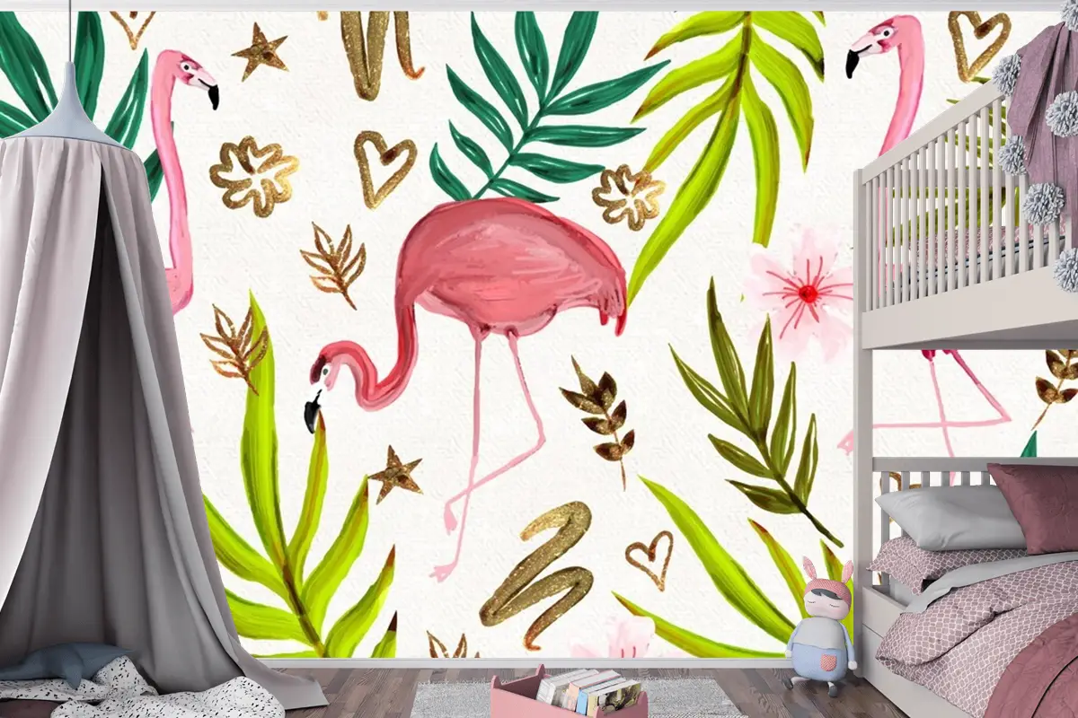 El Boyalı Suluboya Yaz Çocuk Odası Duvar Kağıdı 