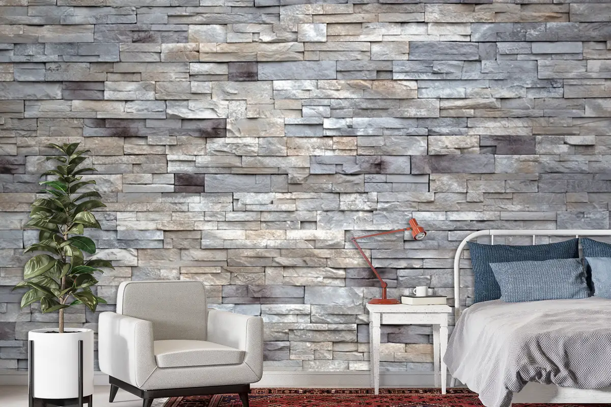 Kesme Taş Bloklardan Oluşan Sıralı Duvar Kağıdı