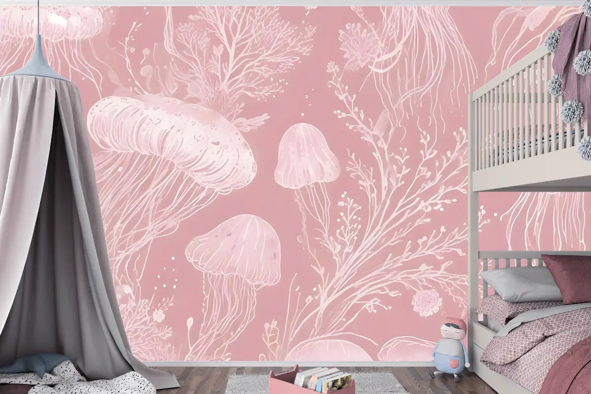 Çocuklar Sualtı Deniz Kızı Çocuk Odası Duvar Kağıdı