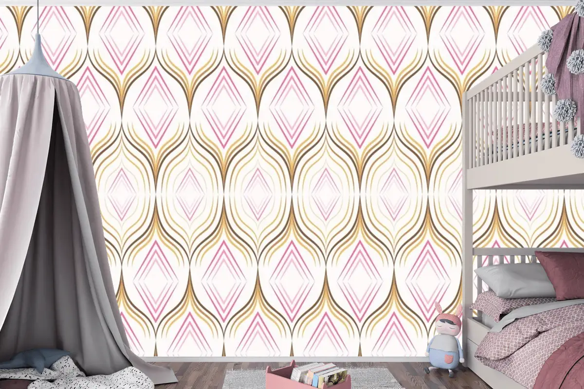 Lüks İpek Kumaş Dikişsiz Desen Çocuk Odası Duvar Kağıdı