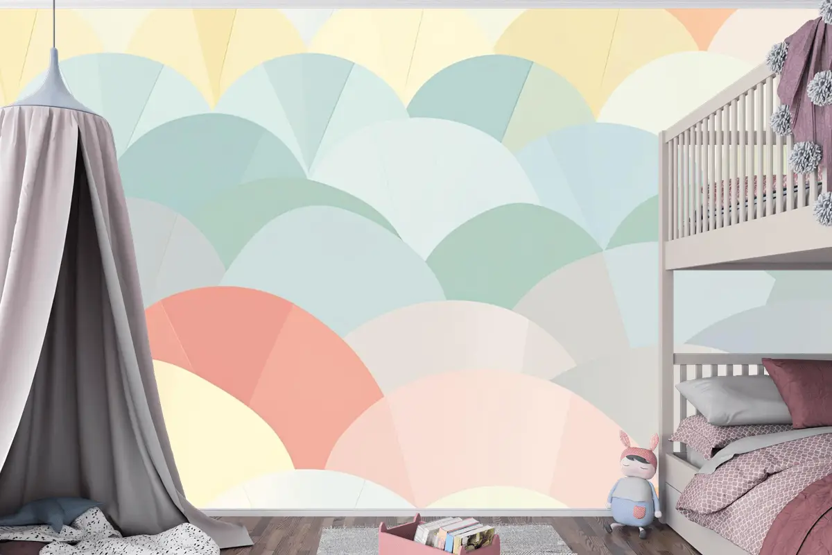 Arka Plan Pastel Çocuk Odası Duvar Kağıdı 