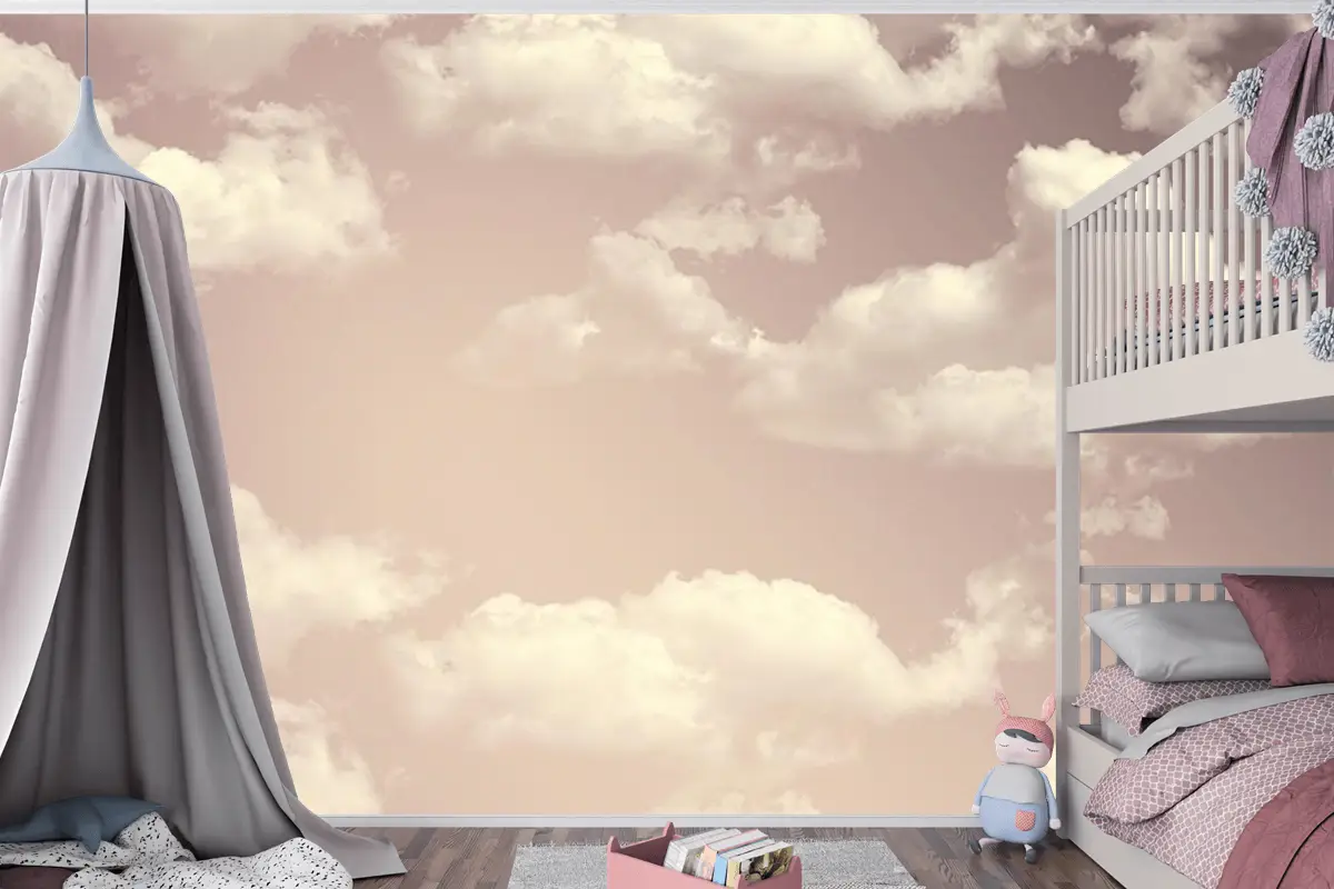 Renkli Bulutlar Çocuk Odası Duvar Kağıdı
