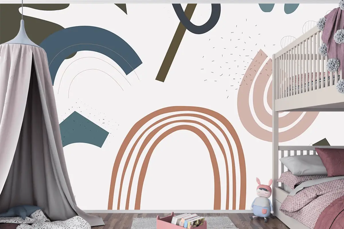 Renkli Gökkuşakları Çocuk Odası Uvar Kağıdı