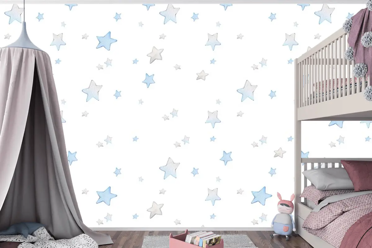 Renkli Yıldızlar Çocuk Odası Duvar Kağıdı
