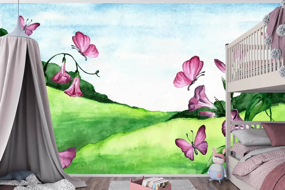 Bahar Manzarası Çocuk Odası Duvar Kağıdı