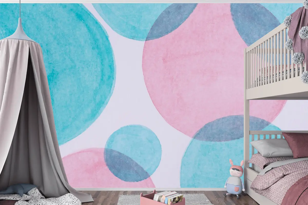 Üstten Görünüm Kağıt Çocuk Odası Duvar Kağıdı Duvar Üzerine Suluboya Boya