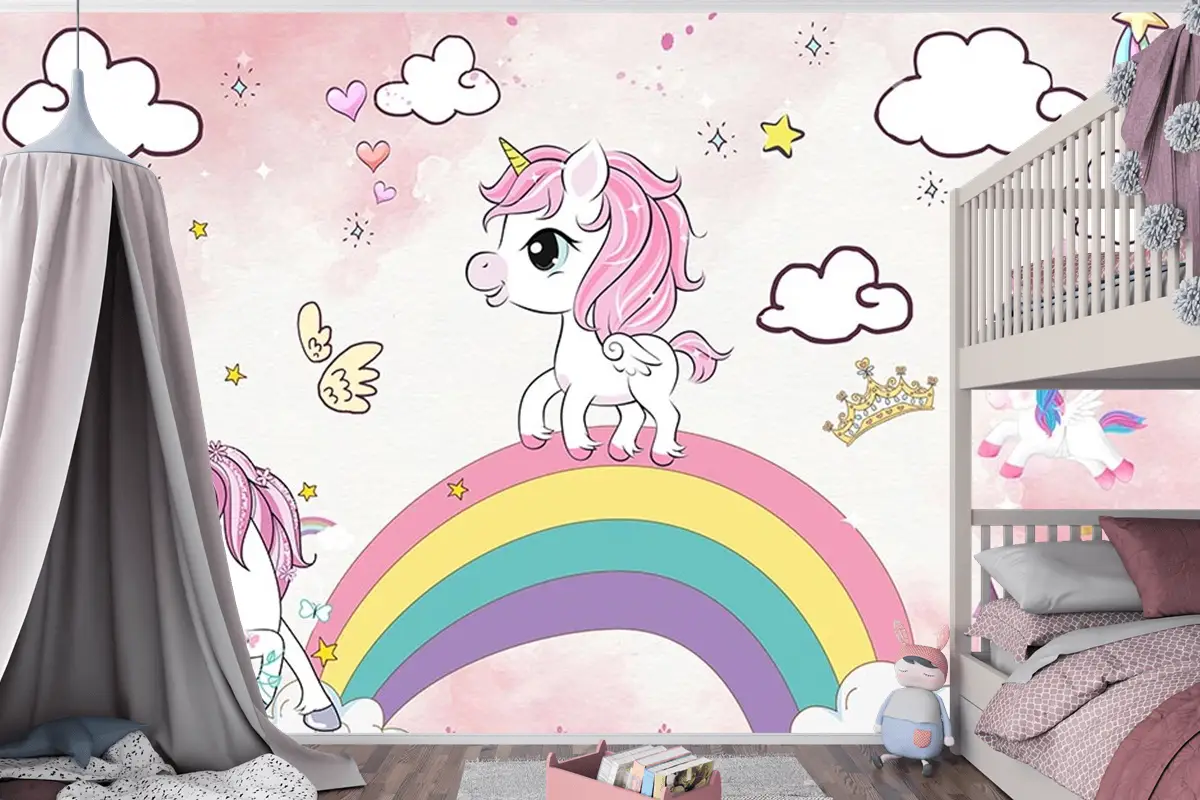 Unicorn Çocuk Odası Duvar Kağıdı