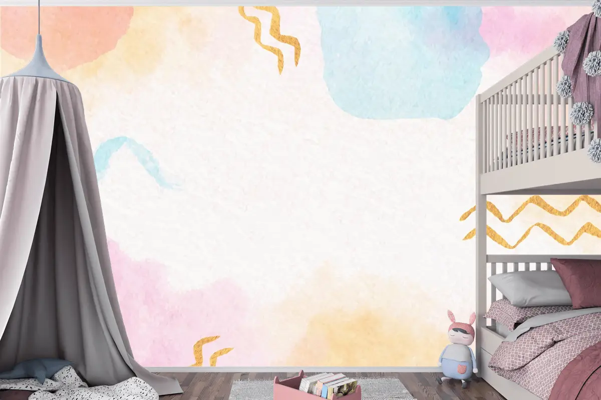 Suluboya Soyut Arka Plan Çocuk Odası Duvar Kağıdı