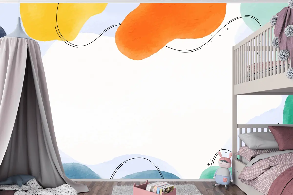 Suluboya Soyut Arka Plan Çocuk Odası Duvar Kağıdı 