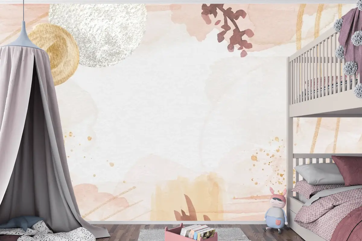 Suluboya Soyut Arka Plan Çocuk Odası Duvar Kağıdı 