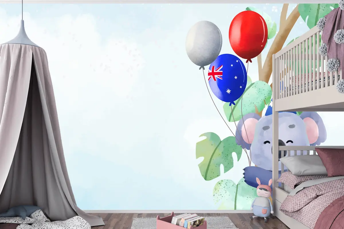 Avustralya Ulusal Günü Çocuk Odası Duvar Kağıdı  Için Suluboya Arka Plan