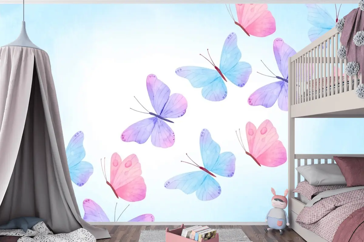 Suluboya Yağlıboya Arka Plan Çocuk Odası Duvar Kağıdı Duvar