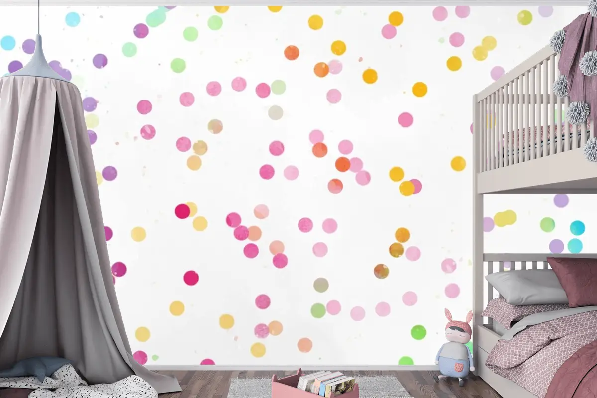 Suluboya Gökkuşağı Arka Plan Çocuk Odası Duvar Kağıdı 