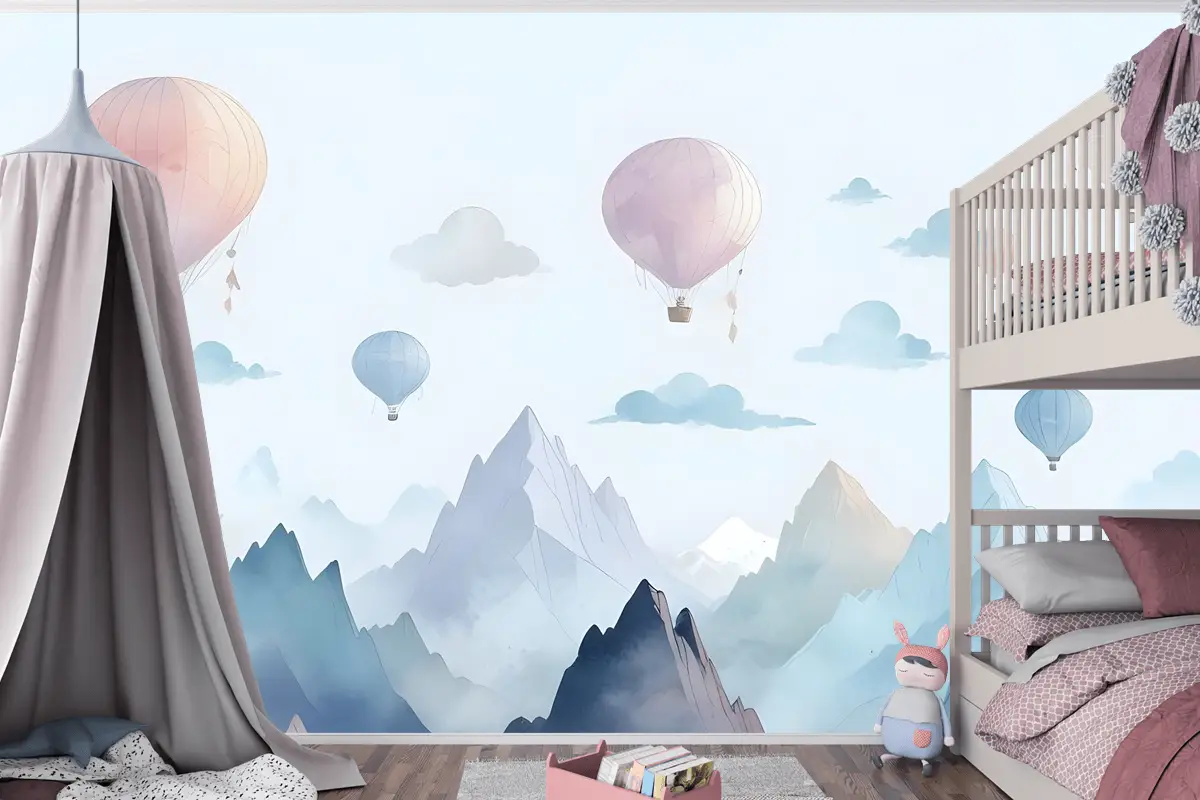 Suluboya Tarzı Çocuk Manzara Çocuk Odası Duvar Kağıdı 