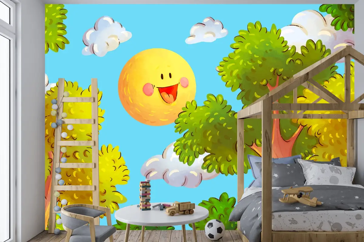 Uluslararası Orman Günü Kutlaması Çocuk Odası Duvar Kağıdı  Için Suluboya Arka Plan