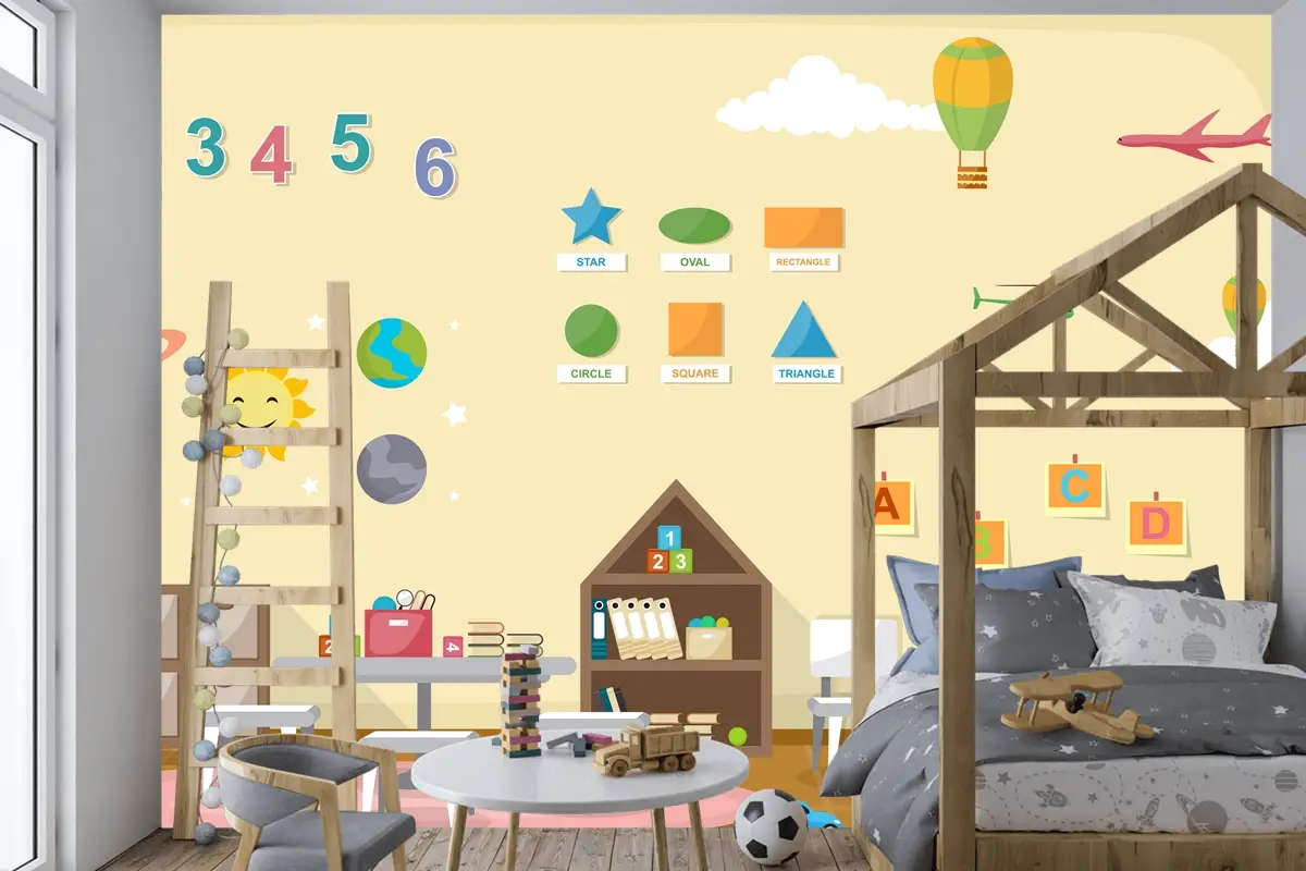 Anaokulu Sınıf İçi Çocuk Okul Oyuncakları Mobilya Çocuk Odası Duvar Kağıdı